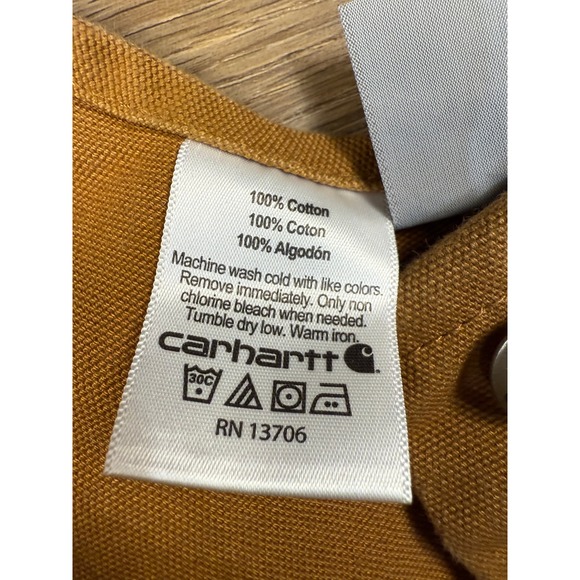 Carhartt Kids Tan Canvas Bib Overalls pants Size 12 Outdoor - Picture 6 of 13